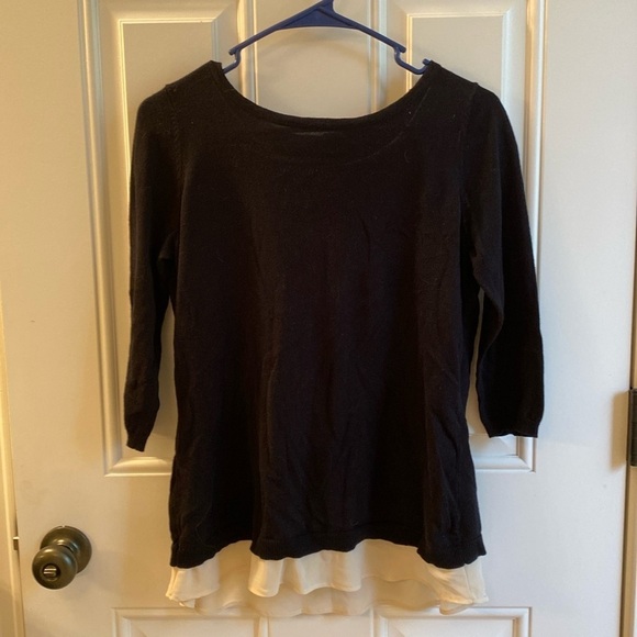 The Limited Tops - The limited black sweater with tan blouse inset